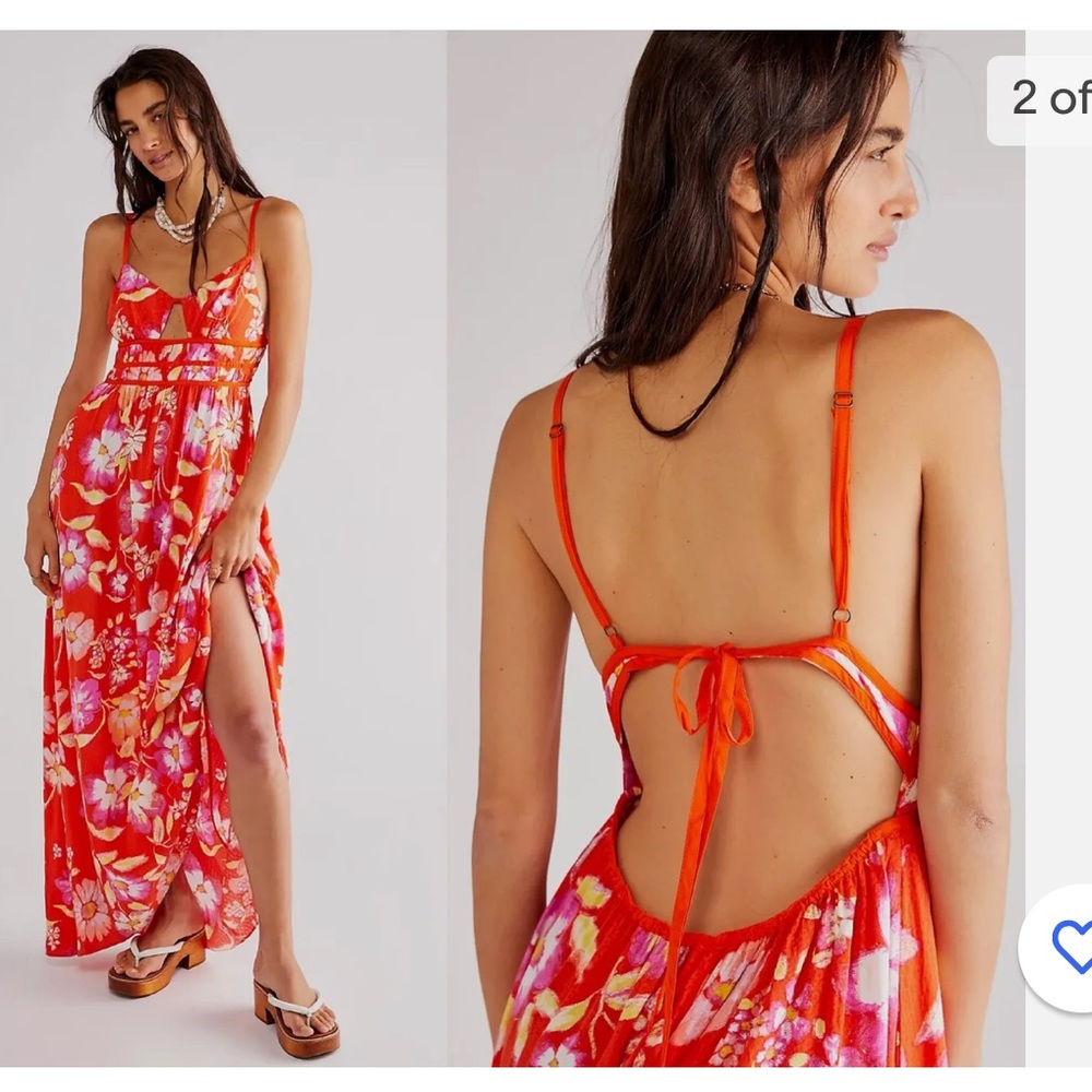 Free people wisteria floral print maxi dress